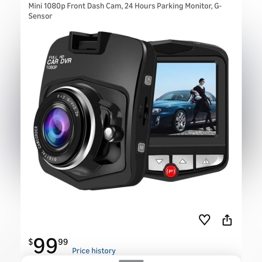Vehicle Dash Camcorder, 1080P Cam, 2.4 inch Screen, 170° Wide Angle, Loop record